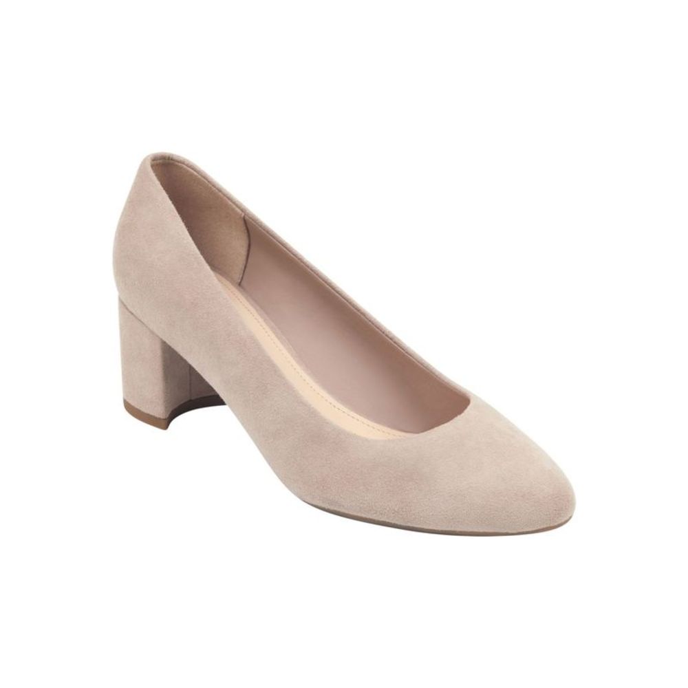 EVOLVE Womens Ivory Cushioned Slip Resistant Slip On Leather Dress Pumps 10 W